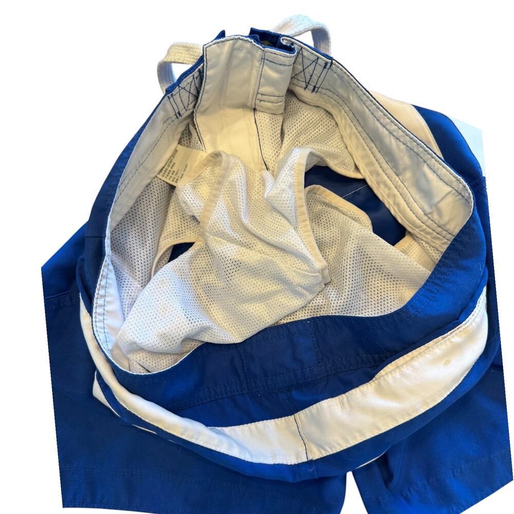 Y2K Abercrombie & Fitch Blue Stripe Board Shorts Swim Trunks Preppy Mens L - Picture 6 of 8